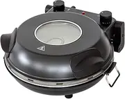 Healthy Choice 12-Inch Pizza Oven – Thermal Control, Timer, Viewing Window, Removable Stone, Compact Design, Perfect for Homemade Pizza & Baking - Black