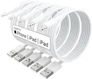 [ MFi Certified ] 5Pack 10ft iPhone Charger Cable, Long Lightning Cable 10 Foot, High Fast 10 Feet iPhone Charging Cable Cord Connector for iPhone 12 Mini 12 Pro Max 11 Pro MAX XS Xr X 6 AirPods