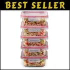 Airtight & Microwave Safe Glass Containers - 5-Pack, 4-Cup for Meal Prep