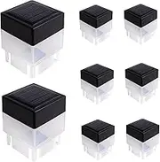 Solar Fence Lights, 8pcs Outdoor Solar Post Cap LED Light, Waterproof Garden Wall Lamp, Auto Off/On Deck Railing Lighting Lamps for Yard, Patio Garden Decoration (White Light)