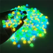 300 PCS Glow Pebbles Dark Garden Glowing Rocks Fish Tank Luminous Stones Decor