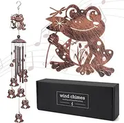 Frog Gifts Wind Chimes for Outside, Outdoors Metal Frogs Windchimes with S Hook for Women Men Mom Grandma, Sympathy Memorial Frog Gift for Birthday Home Patio Porch Backyard Yard Garden Decoration