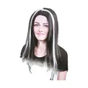 Womens VAMPIRE WIG Long Straight Wig Costume Party Hair Accessory Halloween - Bl