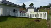 PVC White Rosella Picket Fence 2.39m Panel - Various Heights