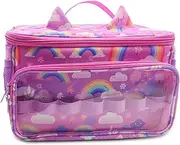 [Taladad] Bag for Toniebox Tonie, Storage for Tonies Hearing Figures, Carry Bag with Shoulder Strap, for Toniebox Starter Set and Accessories, Tonies Figure, Accessories Protective Case Organiser (Rainbow)