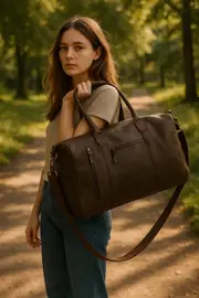 The Voyager – Handmade Leather Duffel Bag for Travel & Weekends