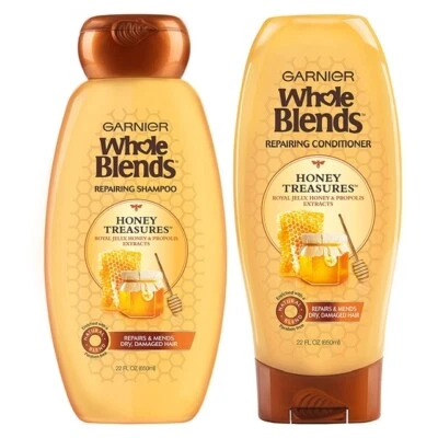 Garnier Whole Blends Honey Treasures Repairing Shampoo & Conditioner(44OZ)