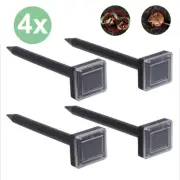 4Pcs Garden Mole Mice Repeller Ultrasonic Solar Powered Pest Snake Rat Repellent