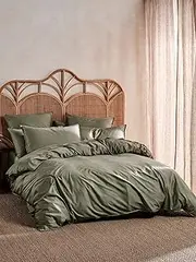 [Linen House] Nara 400TC Bamboo/Cotton Moss King Quilt Cover Set