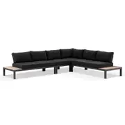 Nova Outdoor Aluminium Lounge and Dining Setting with Single Modular - Outdoor Aluminium Lounges