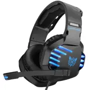 K17 Single Plug Light Adjustable Gaming Headphone With Microphone(Black Blue)