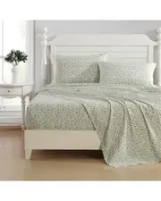 Laura Ashley 200 Thread Count Tierney Percale Sheet Set