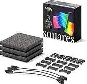 Twinkly Squares Extensions – App-Controlled LED Panels with 64 RGB (16 Million Colors) Pixels. Black. 3 Extension Tiles, Work with Twinkly Squares Starter Kit. Indoor Smart Home Lighting Decoration