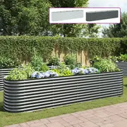 Garden Planter Flower Box Plant Pot Raised Bed Patio Galvanised Steel vidaXL