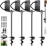 Ground Anchors Screw in 14" Set of 4 Trampoline Stakes Heavy Duty Mobile Home An