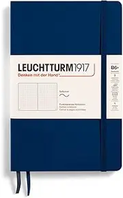 LEUCHTTURM1917 358318 Notebook Paperback (B6+), Softcover, 123 numbered pages, Dotted, Navy