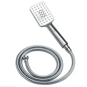 WELS Square Ergonomic Hand Held Shower Head Button Switch 3 Spray Modes1.5m hose