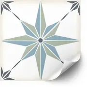 [Namly Design] Tiles Sticker - Florale / Blue and White / Peel and Stick / 24 pcs