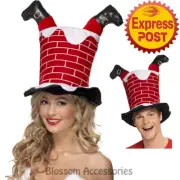 AC19 Novelty Santa Stuck In Chimney Hat Funny Festive Party Christmas Xmas
