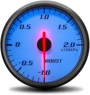 APTPKGDFDK H 60MM Pointer Turbo Boost Gauge Car Accessories Stepper Motor 12V -1~200 Kpa Plastic Blue Light Controlador Turbo Psi BAR Meter Boost Gauge