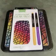 Crayola Signature 10 pc Pearlescent Cream Sticks Lux Colors Blendable Dry Or Wet