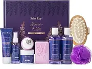 Birthday Gifts for Women, Lavender Relaxing Spa Gifts Basket Set for Women, Self Care Gift Unique Happy Birthday Gifts Idea for Mom Her with Massage Body Rush, Bath Bomb, Christmas Gift