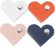 8 pcs Heart Shape Cable Organizer Portable PU Data Cord Protectors with Snap Buckles for Earphones and Charging Cables Lightweight and Chic Storage