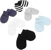 [NIYANGLE] 6pairs Mittens Anti-scratch Newborn Gloves for Soft and Breathable Material Elastic Wrist Design for from Scratches and Irritations