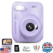 LETSHAHA Kids Instant Print Camera, 3.0-inch HD Screen 32MP Photo Instant Dig
