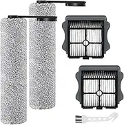Roller Brush Filter Replacement Part Set for Tineco iFLOOR 5 / Floor ONE S5 Smart Cordless Wet Dry Vacuum Cleaner Accessories (Include 2 Brushroll+2 HEPA Filter)