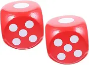Kisangel 2pcs Foam Dice Place Value Dice Large Dice Big Dice Red