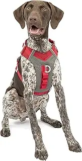 Kurgo Journey Air Dog Harness, Vest Harnesses for Dogs, Pet Hiking Harness for Running & Walking, Reflective, Padded, Includes Control Handle, No Pull Front Clip (Red, Medium)