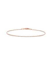 18K Rose Gold Over Italian Silver Ball Chain Bracelet