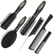 6 Pieces Hair Combs for Women and Man Detangling Hair Brush Styling Comb Set for All Hair,Straight Hair, Curly Hair