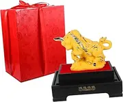 Cabilock 1pc Resin Chinese Zodiac Ox Figurine Adornment Creative Desktop Decor for Home Craftsmanship Fortune Material for Year of Ox Display