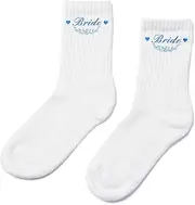 [Hosrnovo] Something Blue Gifts for Bride, Bride to be Blue and Heart Socks Gift for Bridal Shower, Bachelorette Party, Engagement and Wedding
