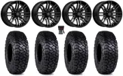 MSA Rogue 15" Wheels Black 30" Intersect Tires Polaris RZR Turbo S / RS1