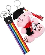 Abaodam Graduation Bear Plush Keychain Adorable Cartoon Design for Bags Backpacks Luggage Unique Present for Graduates Stuffed Animal