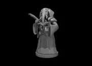Loxodon Wizard No Hat for D&D Dungeons and Dragons Pathfinder DND Mini