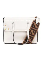 Fendi Flip Small White Leather Bag