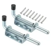 2 Pcs 4.72 x 1.18 Inches Spring Loaded Latch Pin with 8 Pcs Screws Silver