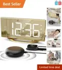Stylish Bedside Alarm Clock with 8.7" Display, Bed Shaker, and Snooze Function