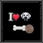 Shoe Charms for Crocs GREAT PYRENEES ❤️ White Grey Retriever Bone - SET of 3