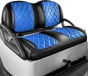NOKINS Golf Cart Seat Covers Fit for Precedent/Tempo/Onward Premium Front Seat Cushion, Golf Cart Vinyl Diamond Seat Covers, Soft/Scratch-Resistant/No Stapler Needed (Blue&Black)