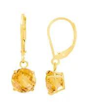 MaxColor 10K 1.50 ct. tw. Citrine Dangle Earrings