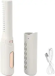 Rechargeable Cordless Hair Straightener - 3 Adjustable Temperature Levels - 2000mAh Anti-Scald Mini Flat Iron for Travel and Home Use (Khaki)