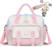 [JELLYEA] Kawaii Backpack Cute Tote Bag Girl School Crossbody Shoulder Bag with Kawaii Accessories Multi Purpose, Light Pink, One Size, Tote Backpacks