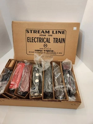 New Marx Canadian Pacific O Gauge 7 piece Tin Litho Train Set new with Set Box