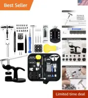 Watch Repair Kit with Tools for Battery, Band, Case, Link Removal, Maintenance