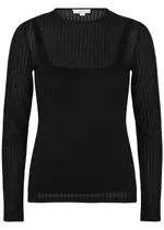 Vince Sheer Ribbed-knit top - Black - S (UK8-10 / S) S (UK8-10 / S)